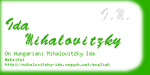 ida mihalovitzky business card